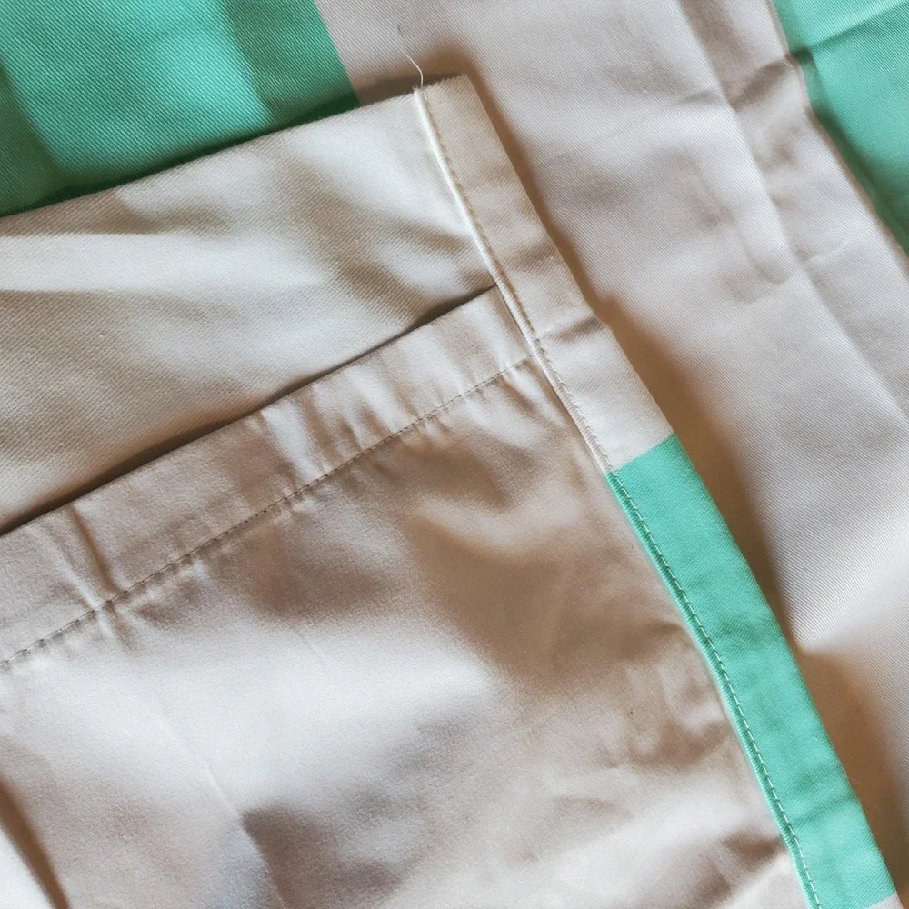 Pillowfort Mint Green and White Striped Curtain Panels Set of 2 42x84 Rod Pocket